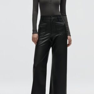 Zara Marine Straight Faux Leather Pants